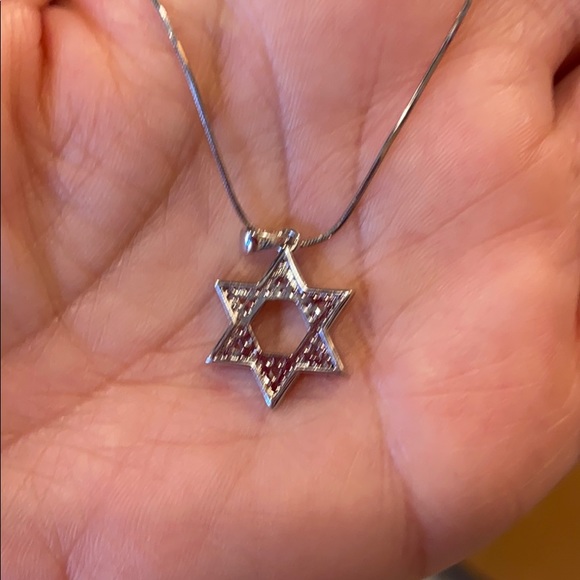 ✡️ Sterling silver Star of David CZ 2pc Necklace - Picture 5 of 8
